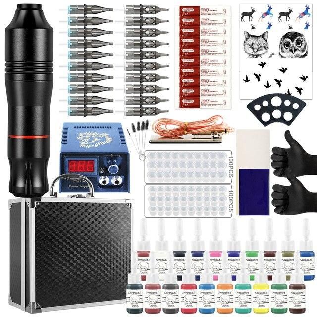 Professional Tattoo Kit Tattoo Rotary Pen Machine With Tattoo box Mast Set Permanent Makeup Cartridge Needle Tattoo Body Art