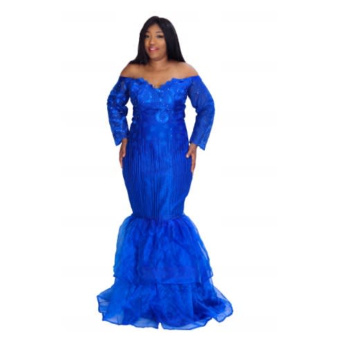 Lace Dinner Dress - Blue