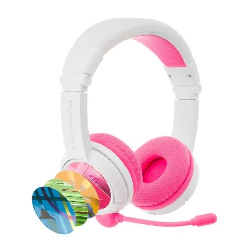 Buddyphones Safe Audio School Wireless Boom Mic Headphones For Kids - Pink