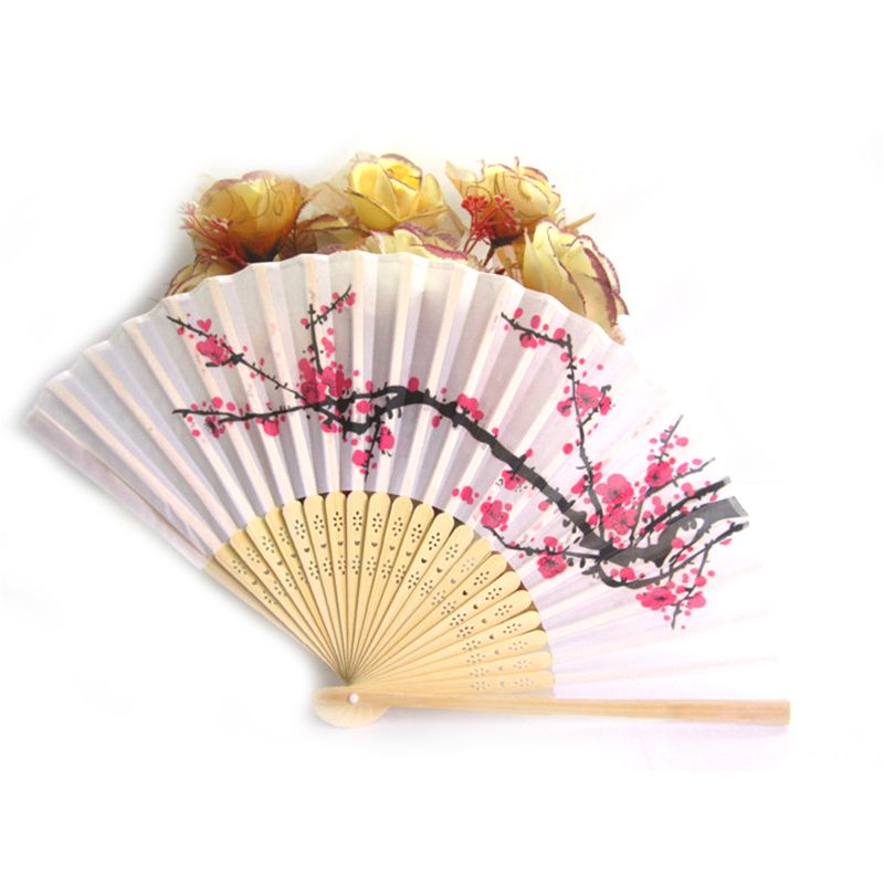 Folding Party Asian Favor Reception Fans Cherry Gift Delicate Blossom Wedding