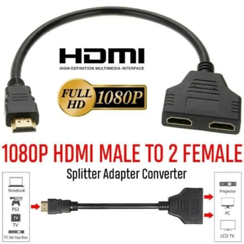 Hdmi Male To 2 Female Hdmi - Splitter Cable