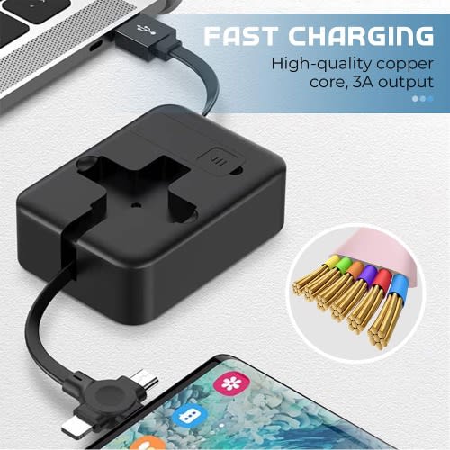 3in1 Data Cable Phone Charger Cord - Black