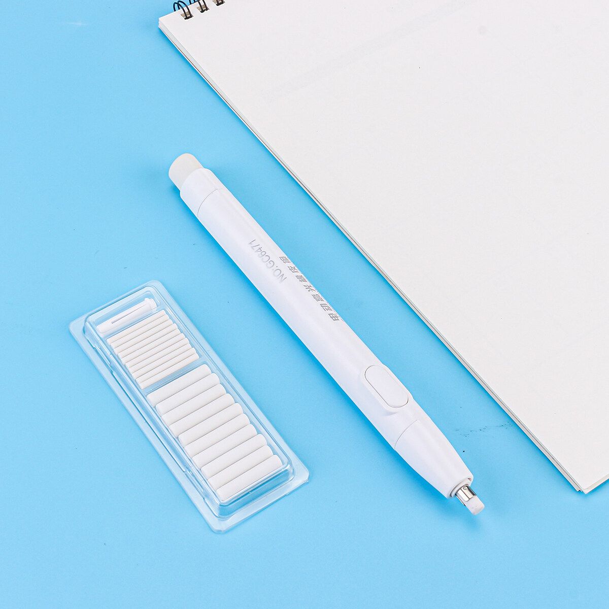 Electric Pencil Eraser Kit With 24Pcs Rubber Refills Highlight Sketch Antique White