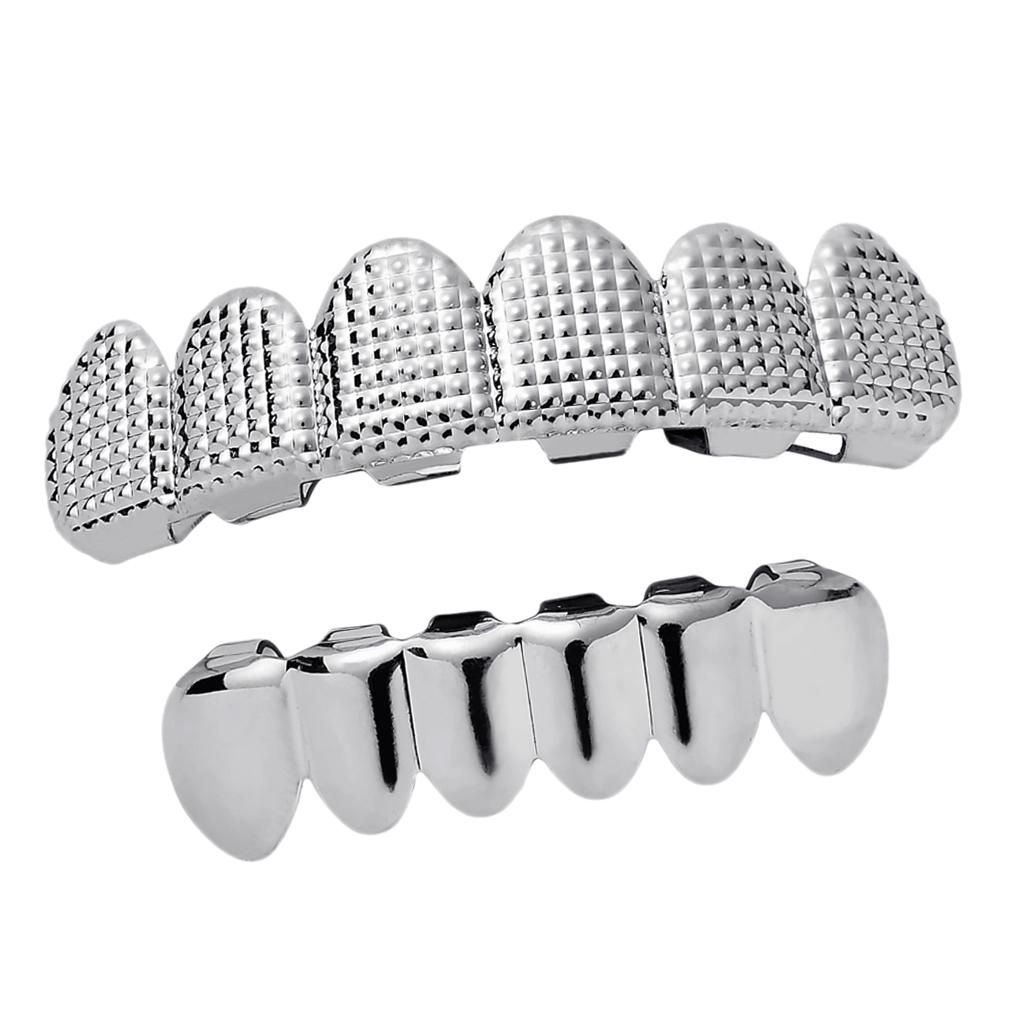 Hip Hop Teeth Grills Dental Tooth   Halloween Costume Cosplay Silver