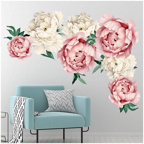 Peony Rose Decorative Wall Sticker - 98cm X 74cm