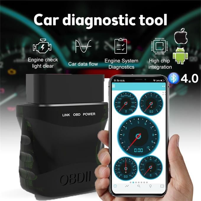 ELM327 OBD2 Scanner Bluetooth 4.0 Car Code Reader For ISO/ Android Auto Diagnostic Scan Tool