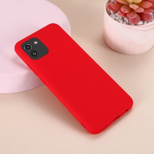 Silicone Back Cover For Samsung A03 -Red
