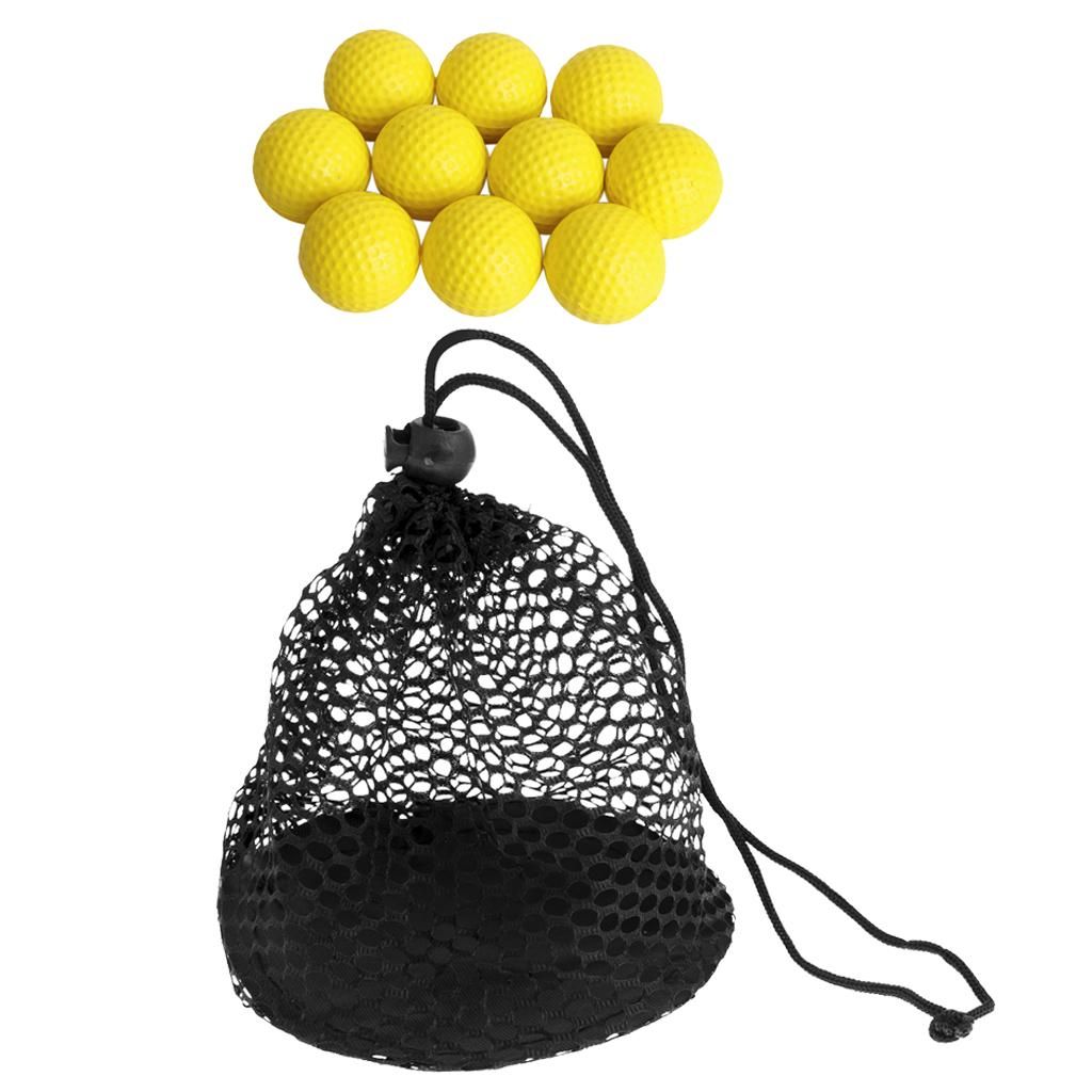 10Pcs Soft Foam Practice Training Golf Balls + Mesh Nets Golf 50 Balls