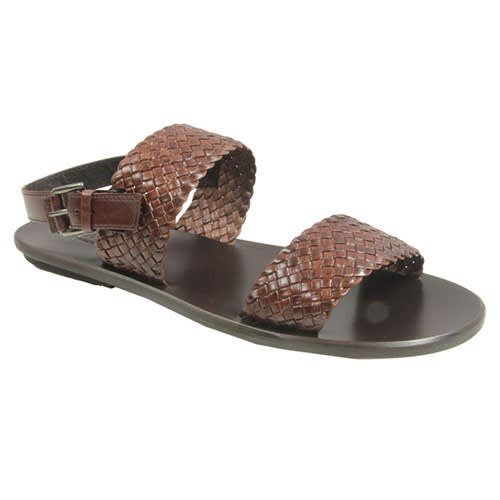 Weave Detail Leather Sandals