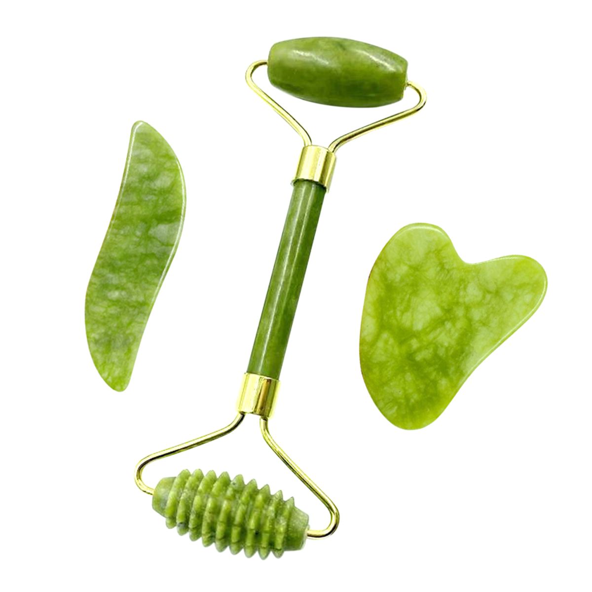 Jade Stone Set Jade Roller   2 Gua Sha Scrapers In Different