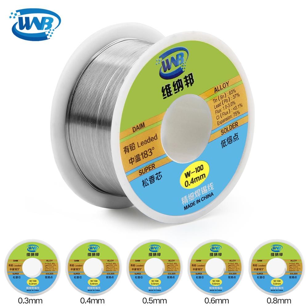 WNB New 0.3/0.4/0.5/0.6/0.8mm 50g Rosin Core Tin Lead Solder Wire 37%/63% Welding Paste Flux 2.0% Repair Resion Cable Reel
