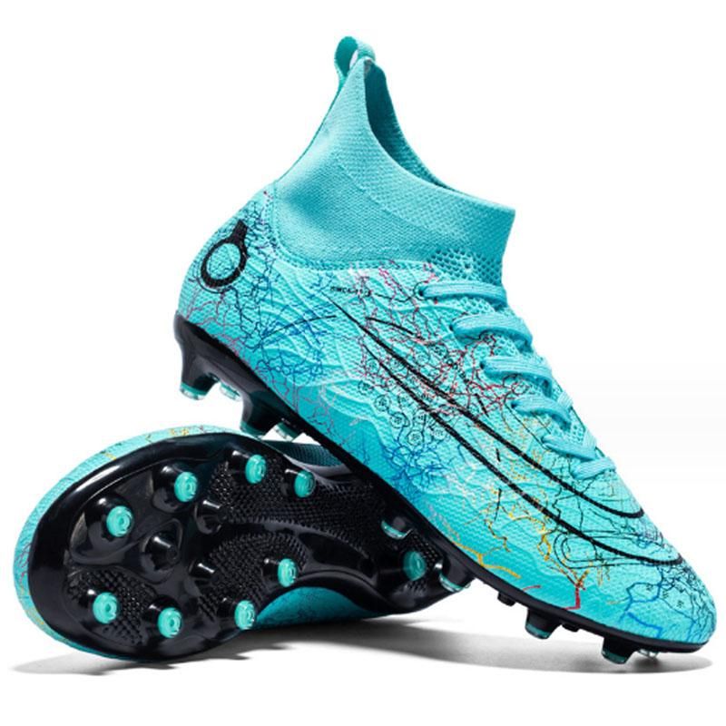 Fashion high-top football shoes men's and women's spikes football shoes -Green
