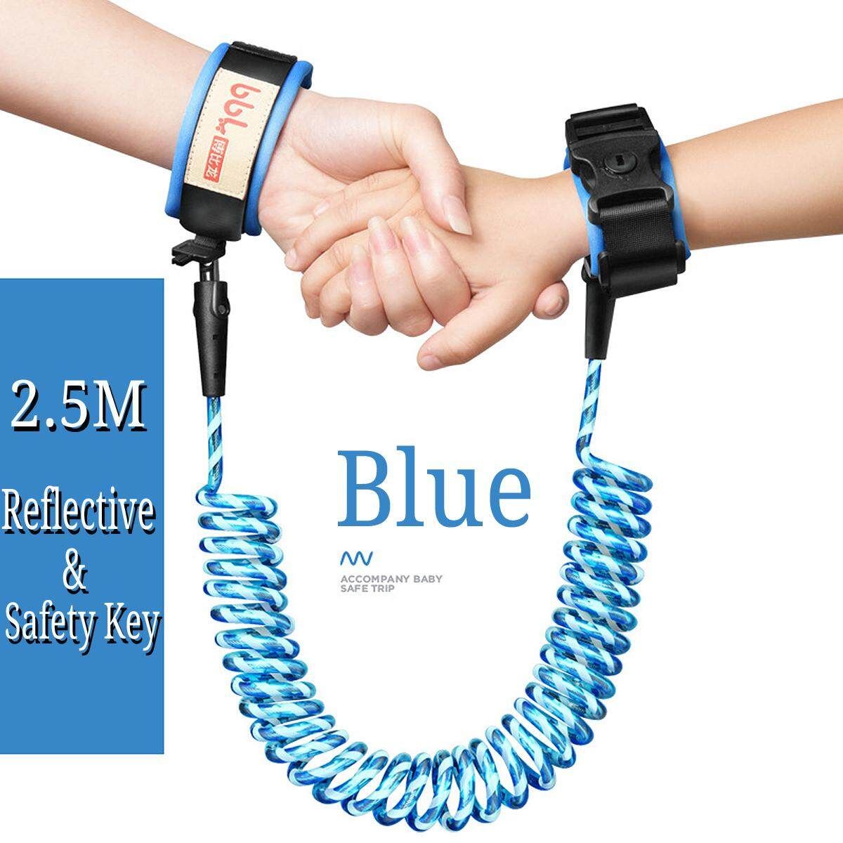 2.5M Toddler Baby Safety Harness Leash Kid Anti Lost Wrist Traction Rope Strap Blue