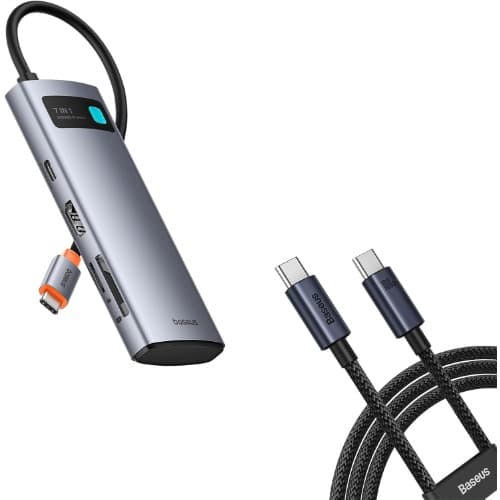 Joystar 7 In 1 Usb Hub - Usb C Docking Station And Baseus Usb C Charger Cable