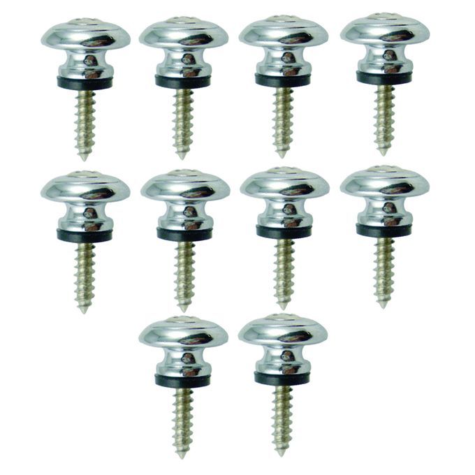 10x Strap Lock Button For Acoustic Electric Bass Guitar Ukulele Silver