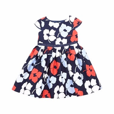 Girls Navy Print Dress