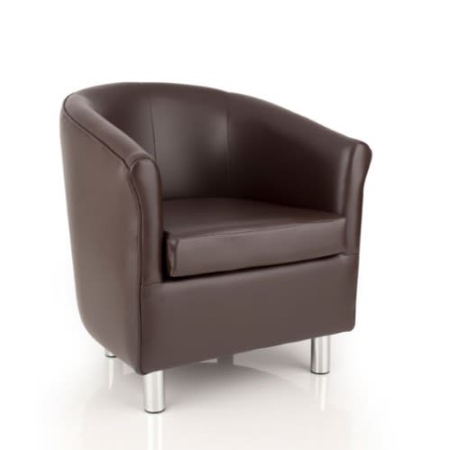 Bucket Chair - Single Seaters Sofa Tub - Brown Armchair