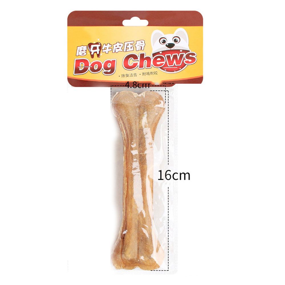 Dog Toy Dog Chew Toys Supplies Durable Real Cowhide Bone Molar Teeth Clean Stick Food Treats Dogs Bones For Puppy Accessories-6inch 1pc