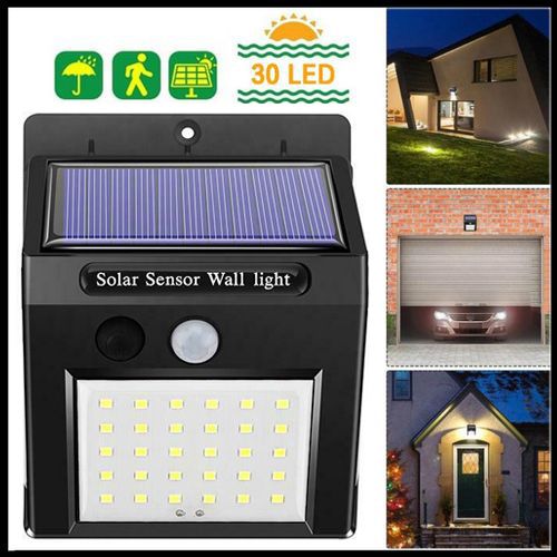 30 LED Solar Powered Wall Light Sensor Outdoor Lamp