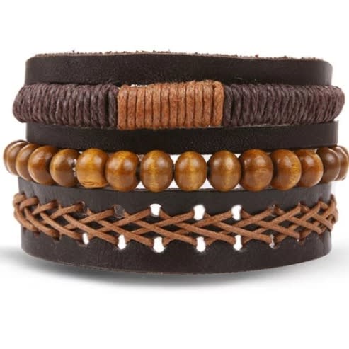 Leather Bracelet - 4 in 1 piece
