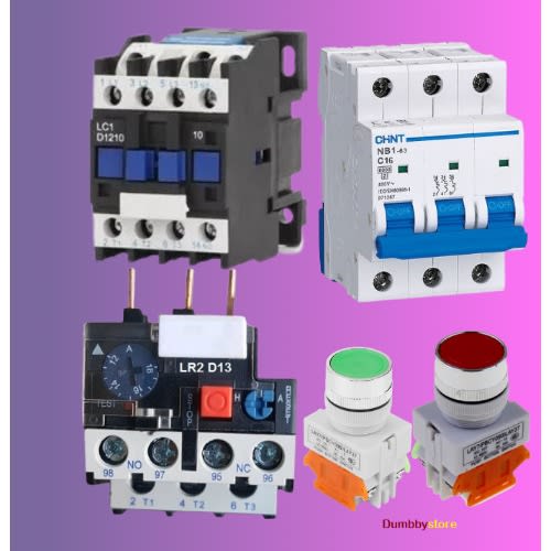 Combine Telemecanique Contactor 32A -  Chint 3 Poles MCB 63A - Overload relay with Push buttons