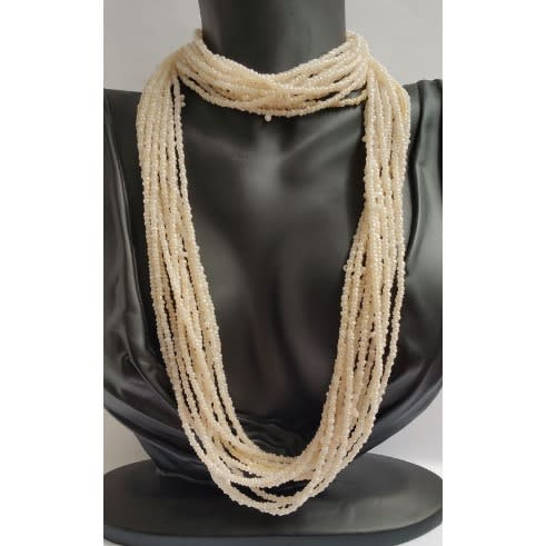 Ivory Seedbead Necklace - 12 Strands - 91cm Long