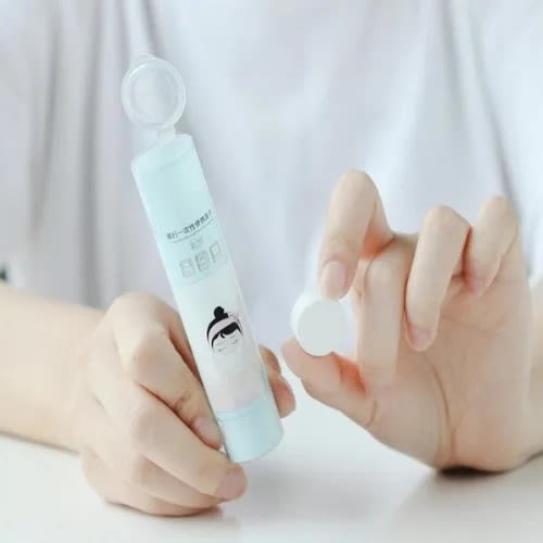 Disposable Compressed Towels In A Tube For Traveling