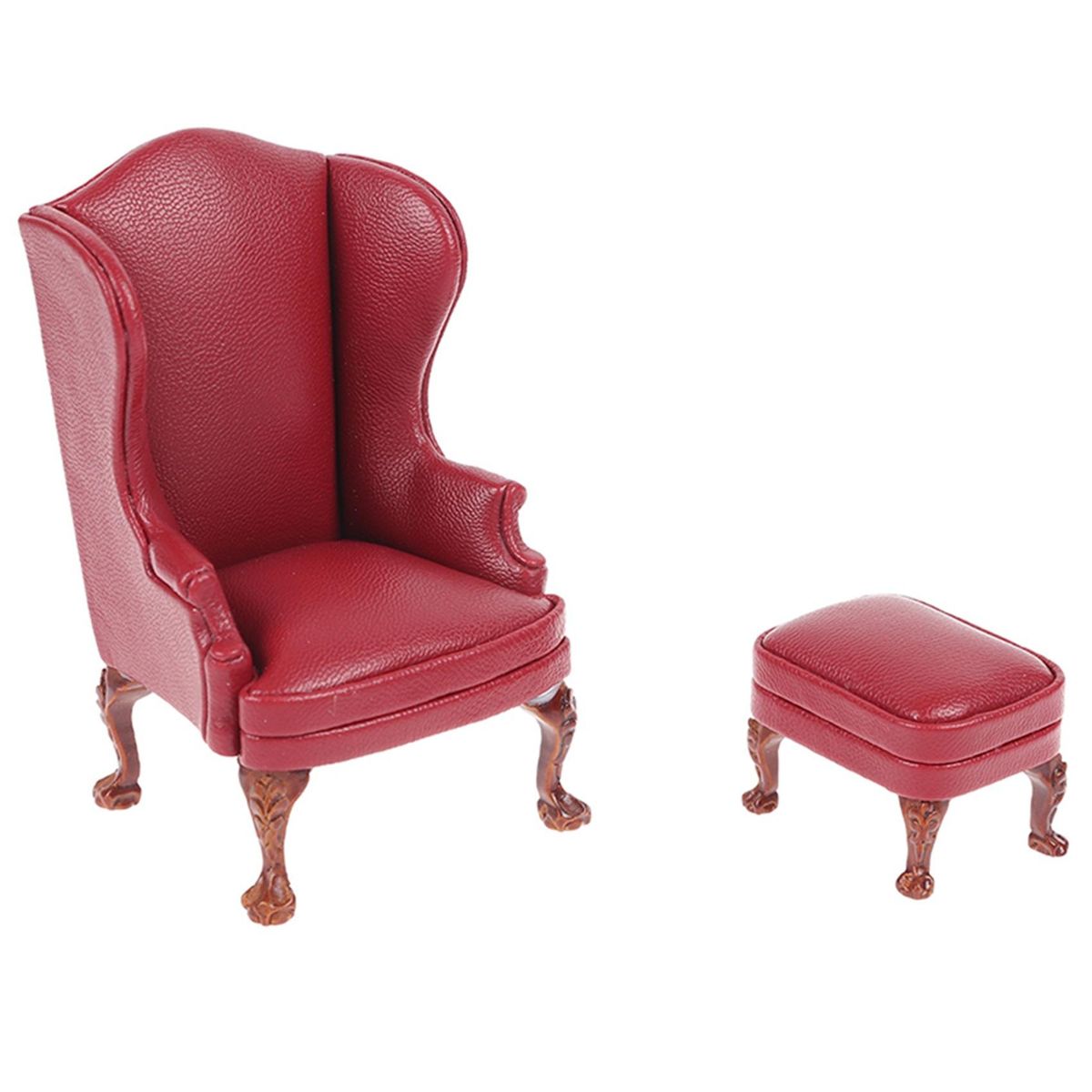 1 12 Dollhouse Mini Furniture Single Chair with Pedal for 1 12 Furniture Decoration Accessory Red