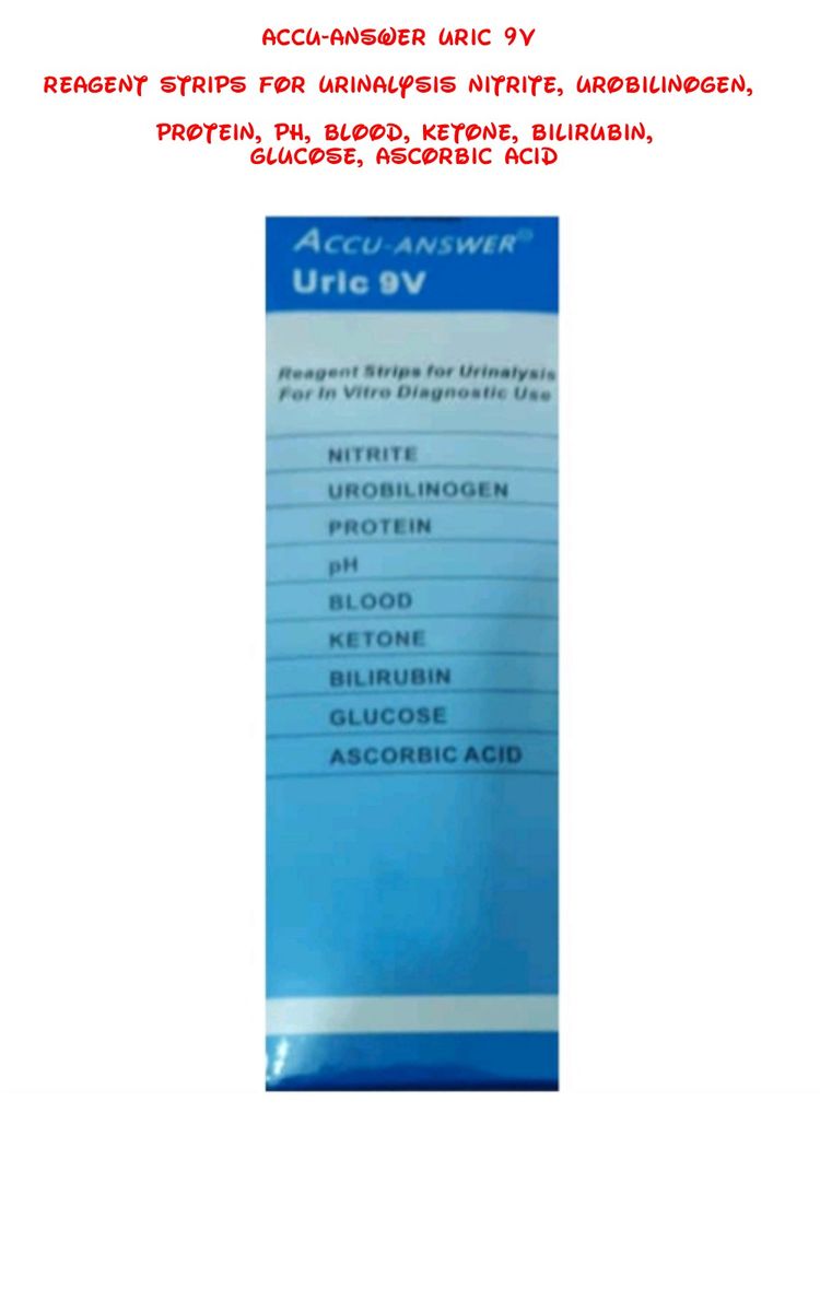 Urinalysis Lab Test Strip 9v