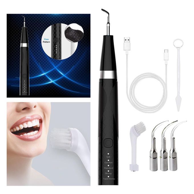 Dental Calculus Remover Plaque Remover For Teeth 5 Modes  Black Black