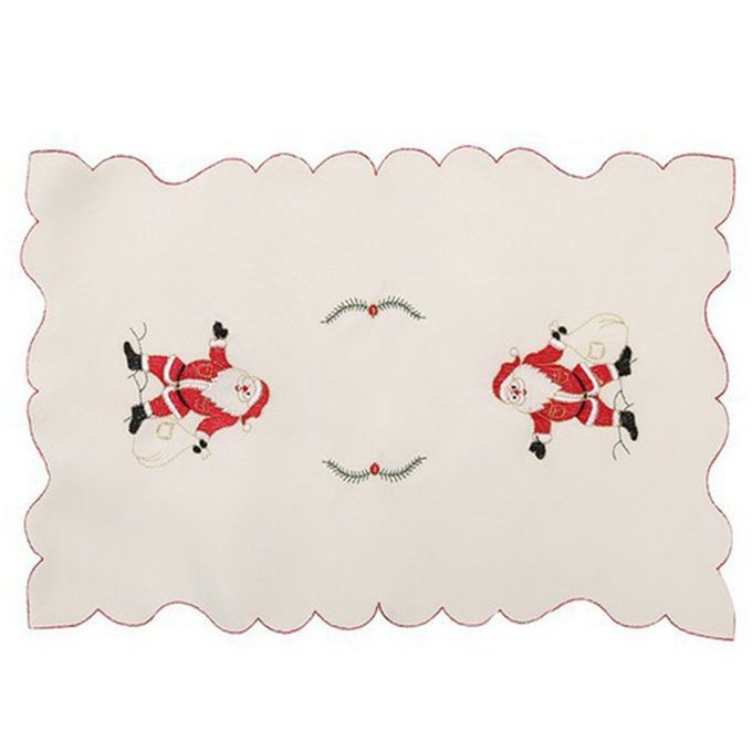Hristmas Table De Oration  Hristmas Embroidered Pla Emat Dish Bowl Pad Kit Hen Table De Oration Bowl Pad-white-old Man