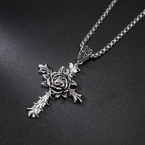 Rose Cross Unisex Necklace