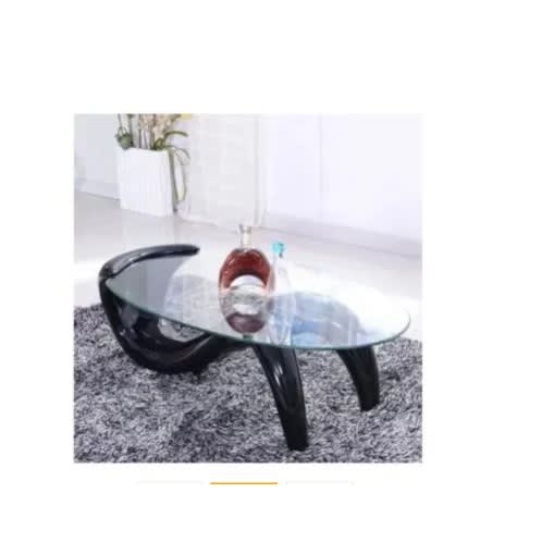 Modern Living Room Oval Center Table- Black