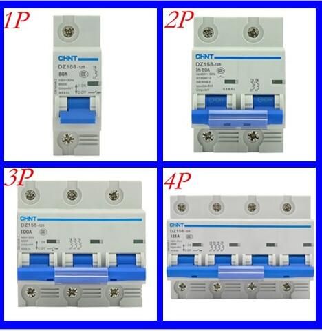 Chint High Power Air Switch Air Switch DZ158 1P 2P 3P 4P