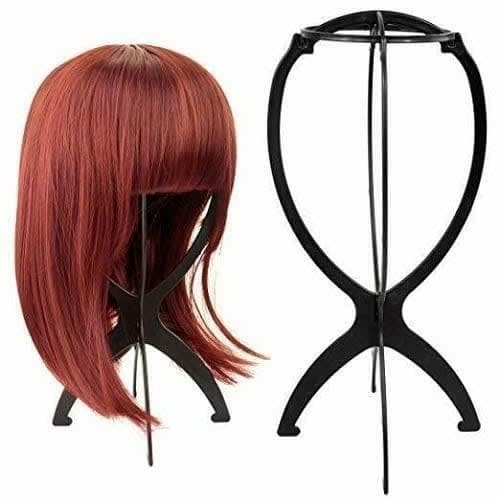 Adjustable Plastic Wig Stand - Black