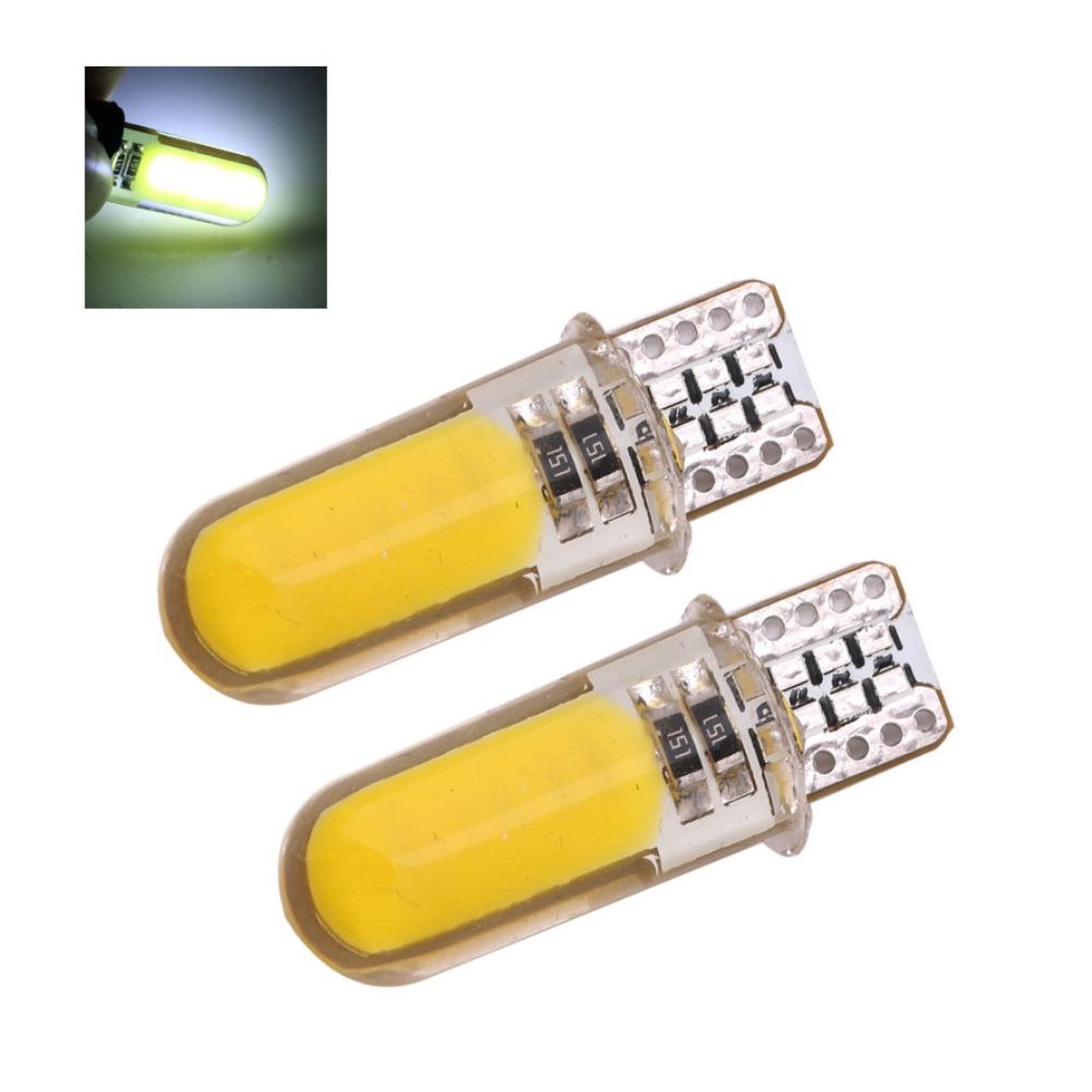 2Pcs T10 W5W COB Bright LED Car License Board Reading-White