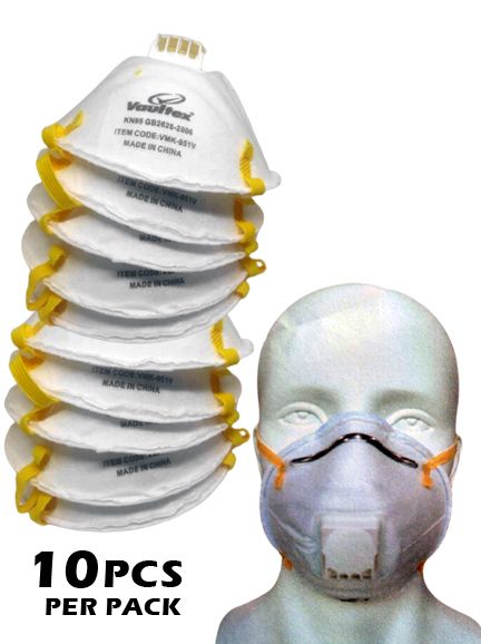 KN95 CUP SHAPED PARTICULATE RESPIRATOR/MASK WITH VALVE (DISPOSABLE) - 10PCS