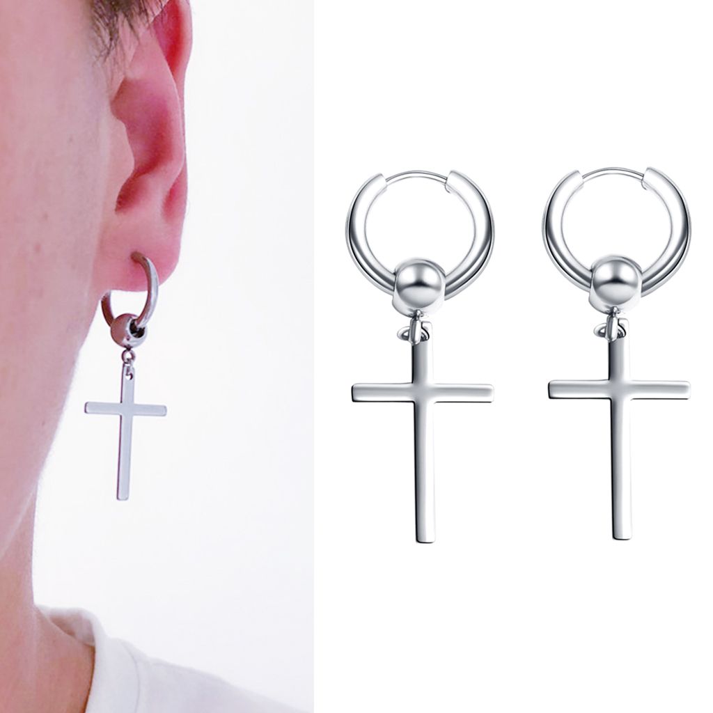 1 Pair Fashion Dangle Hoop Earring For Men Women Religious