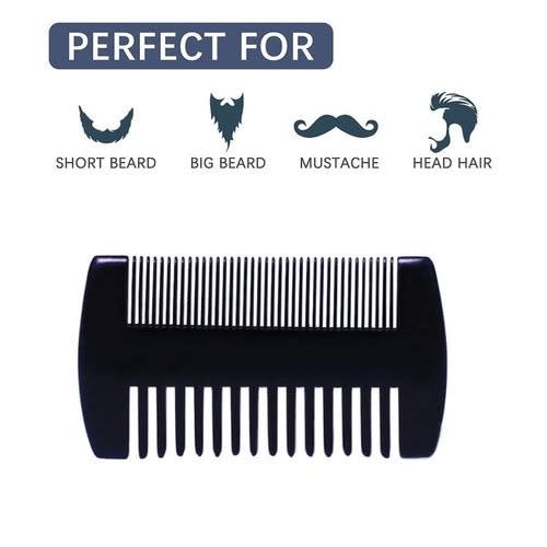 Wooden Dual Sided Comb - Black