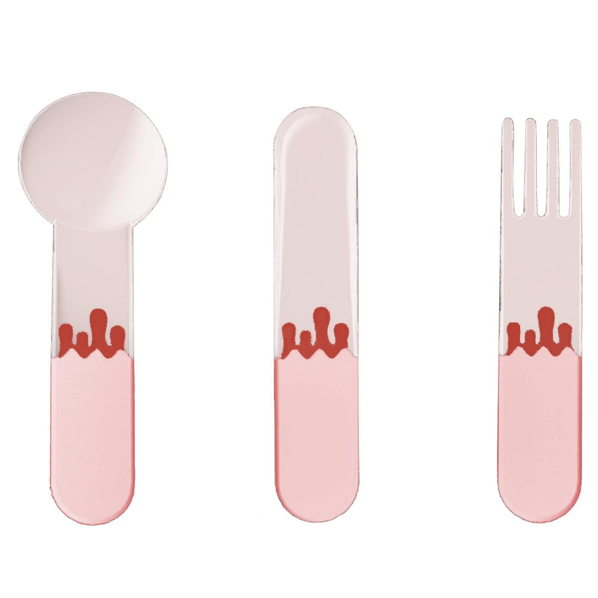 Milk Drop Handle Design Versatile Food-grade Spoon Set for Home Pink