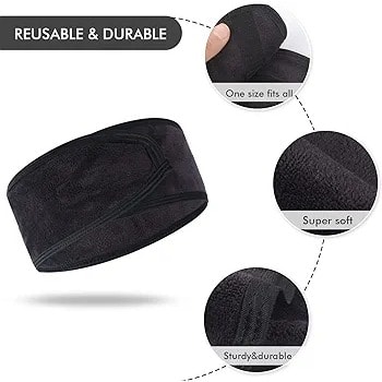 Nique Facial Head Wrap For Spa And Yoga - 4 Pieces  - 2 Black & 2 Pink