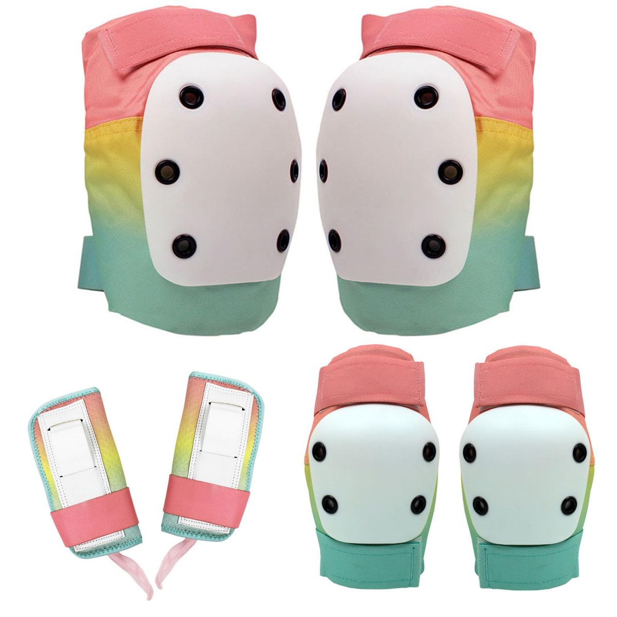 1 Set Skateboard Protective Gears Ski Fall Protection Knee Pads Gradient Color