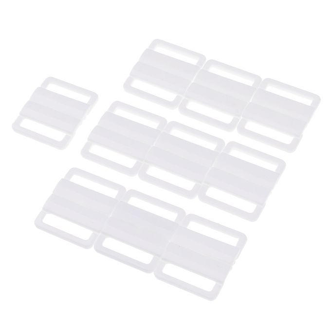 10 Pairs White Plastic Bikini Clips Snap Hooks Bra Strap Clasp White