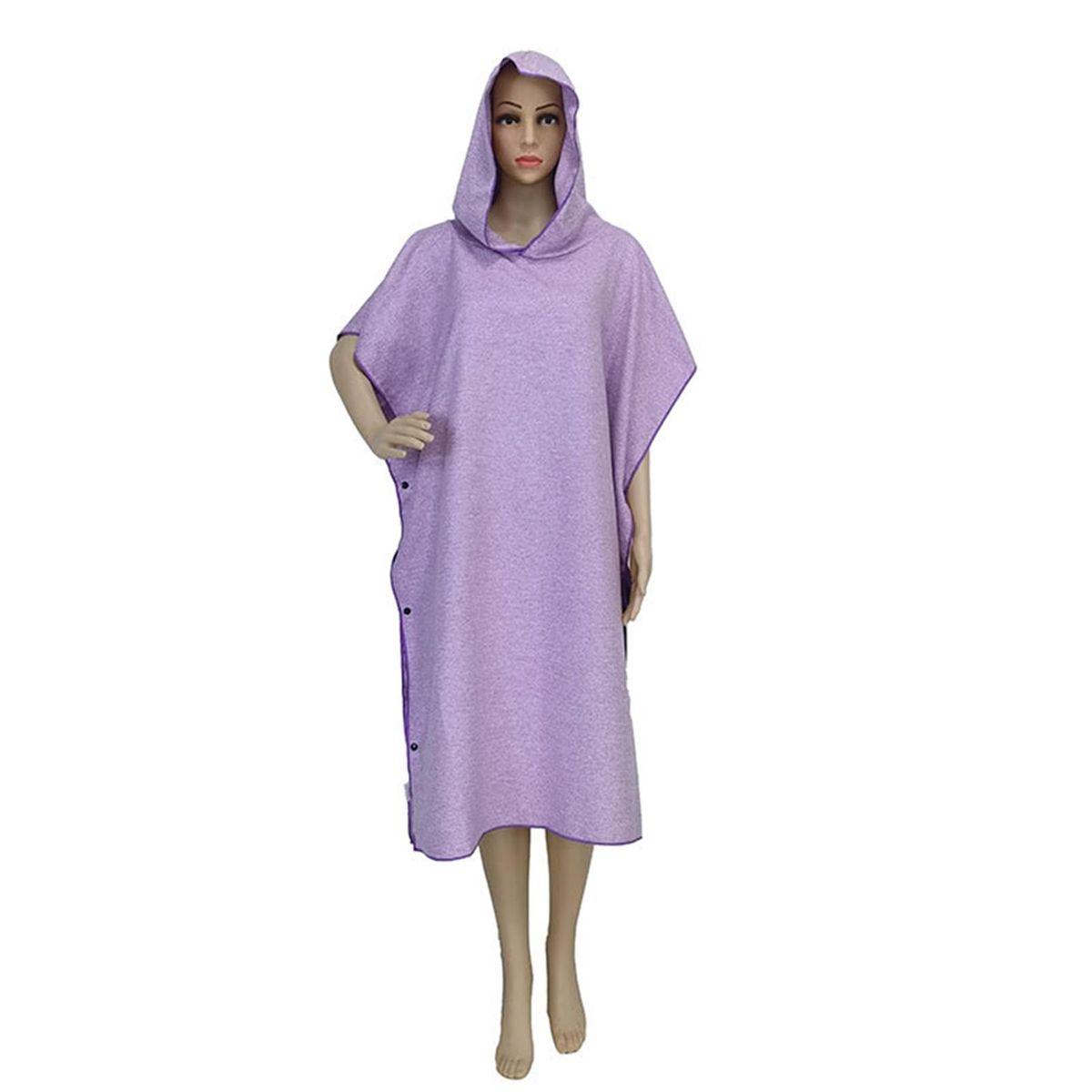 Robe Towel Poncho Dry-off Changing Robe Super Soft Extra Long Highly Purple