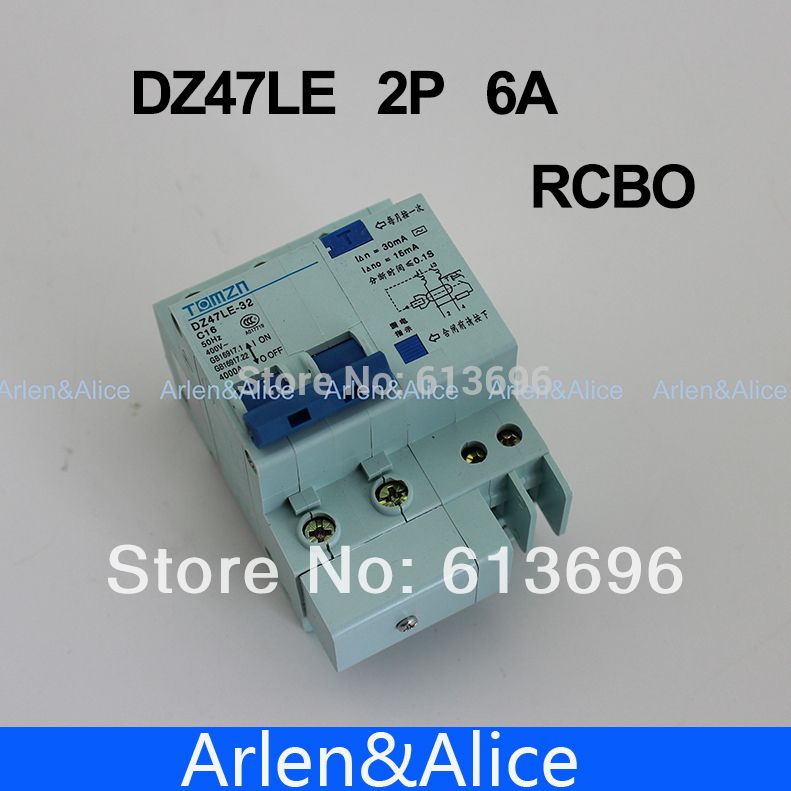 Current 6A 60HZ Residual Circuit 230V~ 2P 50HZ DZ47LE
