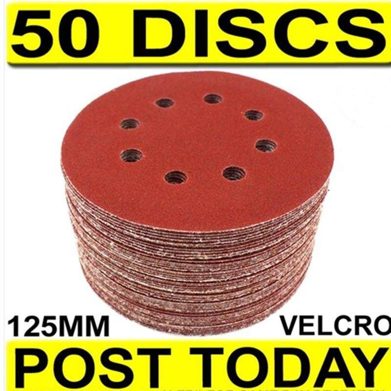 50Pcs 125mm 40 60 80 100 120G Grit Sanding Sheets Disc Paper Random Orbit Hook And Loop