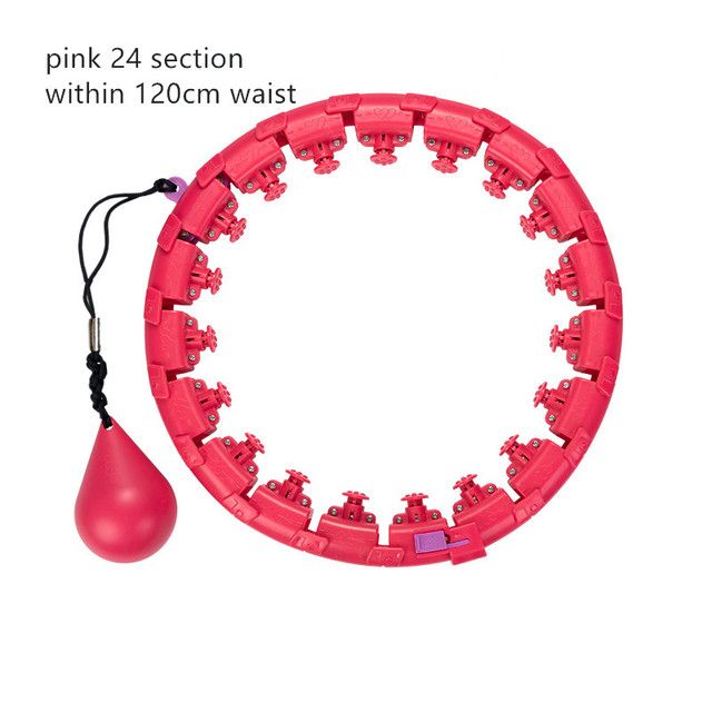 Drop Adjustable Waist Training Ring Belly Trainer Abdominal Weight Sport Hoop Yoga-24 Pink