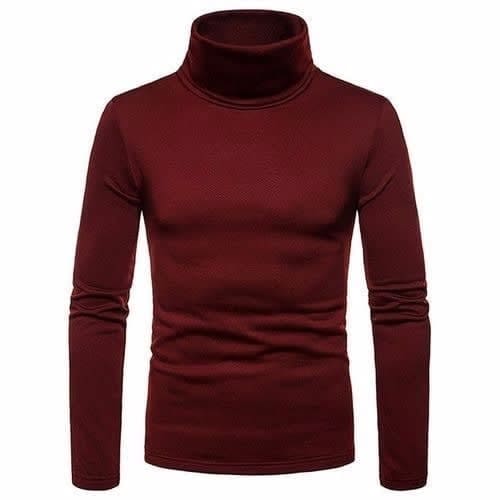 Turtleneck Men Long Sleeve - Red