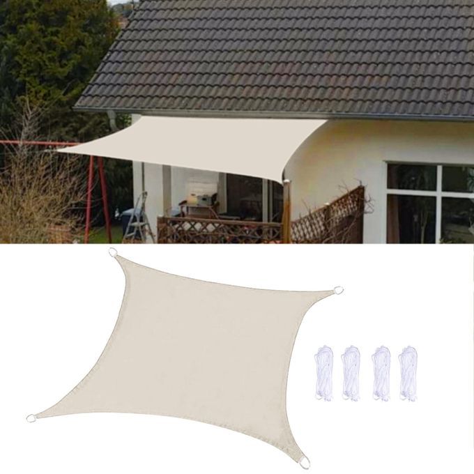 Outdoor Shade Sail Patio Suncreen Awning Garden Sun Canopy 98% White