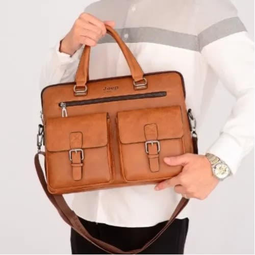Jeep 15.6" Briefcase For Laptops - Leather